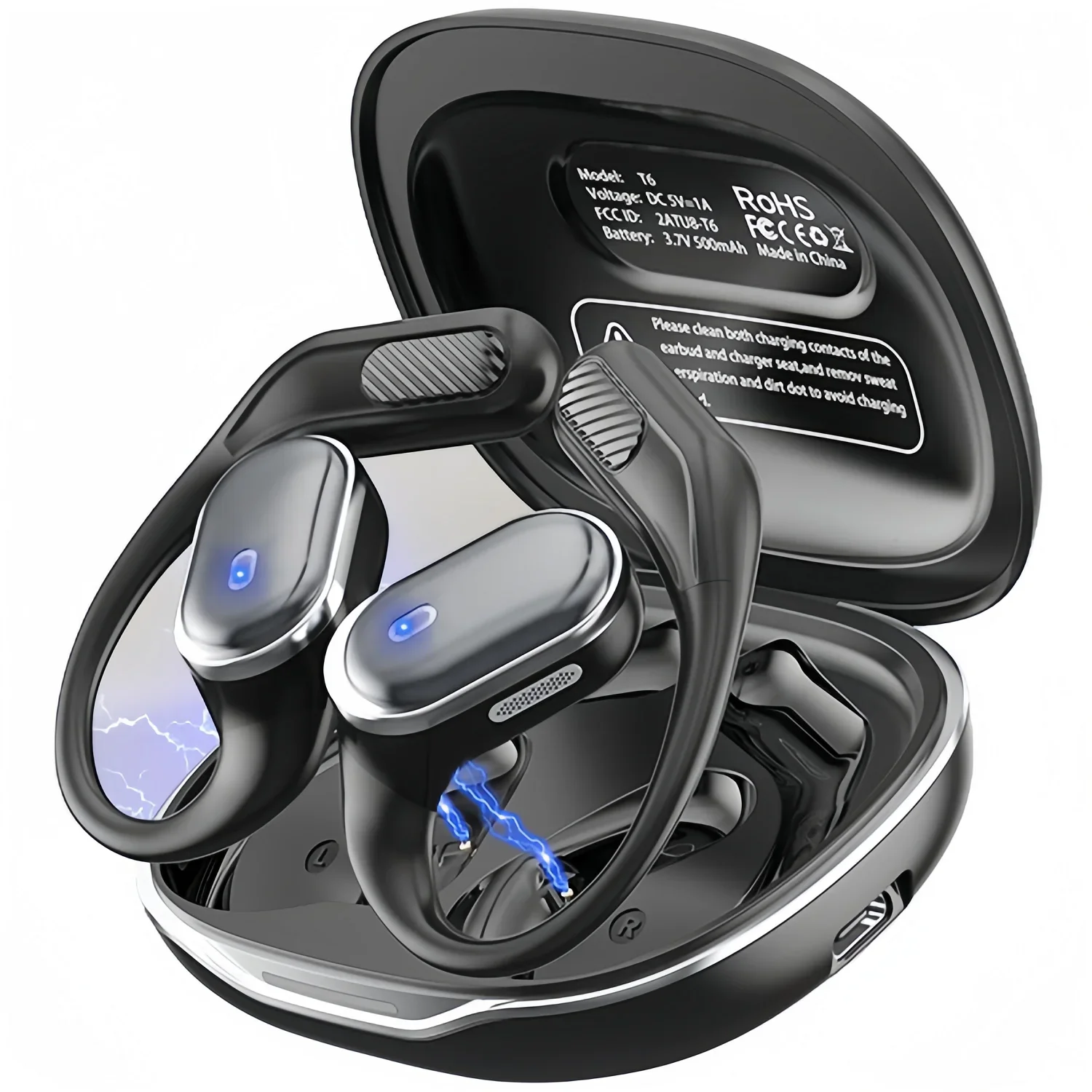 Type C Wired Earphones With Mic - Słuchawki otwarte na ucho z stabilnym