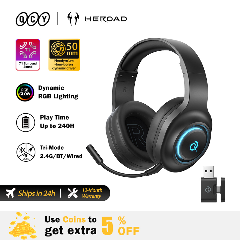 Słuchawki gamingowe QCY Heroad – Gaming Headset With Mic Rgb recenzja i cena